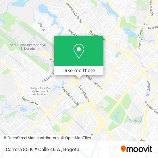 Mapa de Carrera 85 K # Calle 46 A.