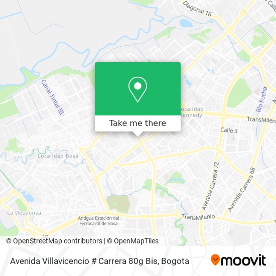 Mapa de Avenida Villavicencio # Carrera 80g Bis