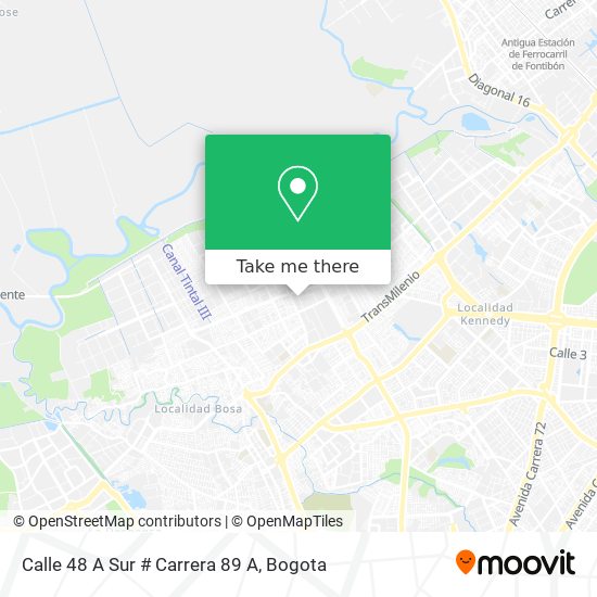 Calle 48 A Sur # Carrera 89 A map