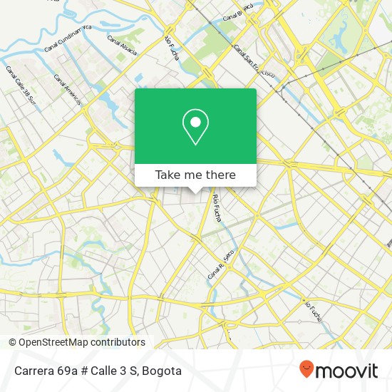 Mapa de Carrera 69a # Calle 3 S