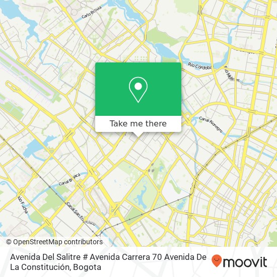 Mapa de Avenida Del Salitre # Avenida Carrera 70 Avenida De La Constitución