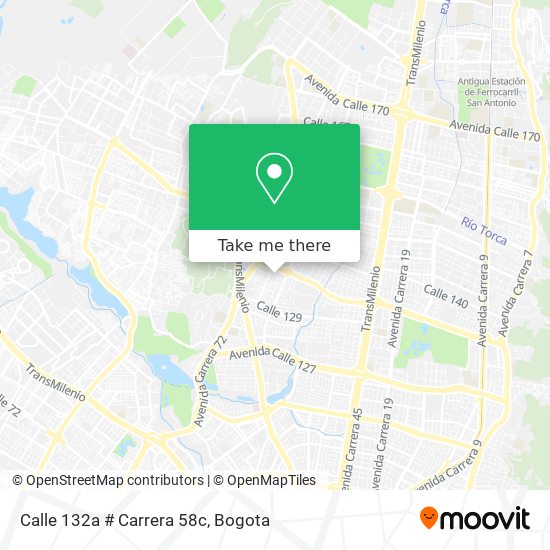 Calle 132a # Carrera 58c map