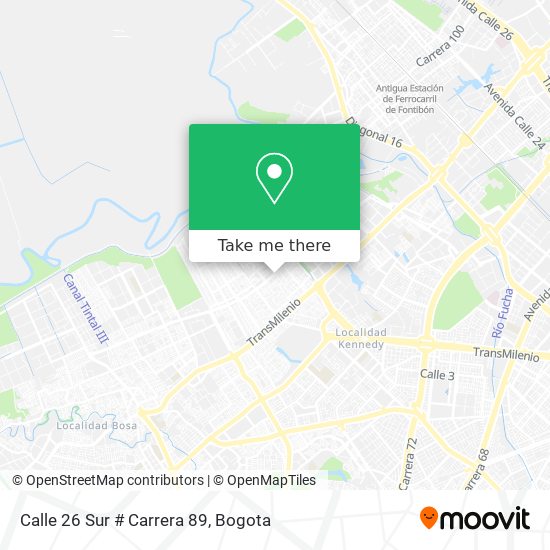 Calle 26 Sur # Carrera 89 map