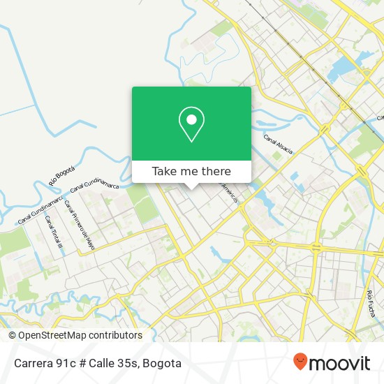 Mapa de Carrera 91c # Calle 35s