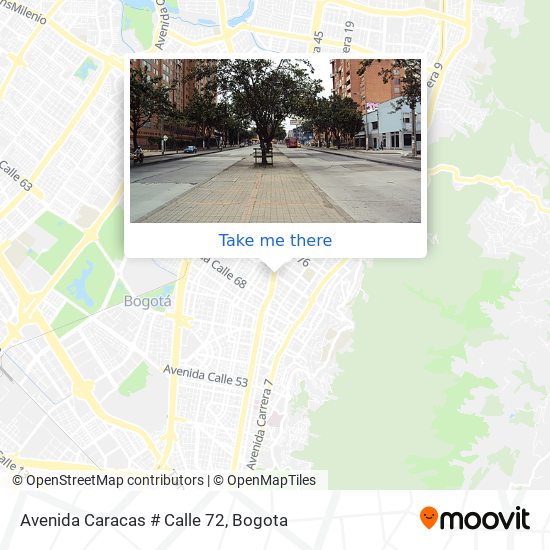 Avenida Caracas # Calle 72 map