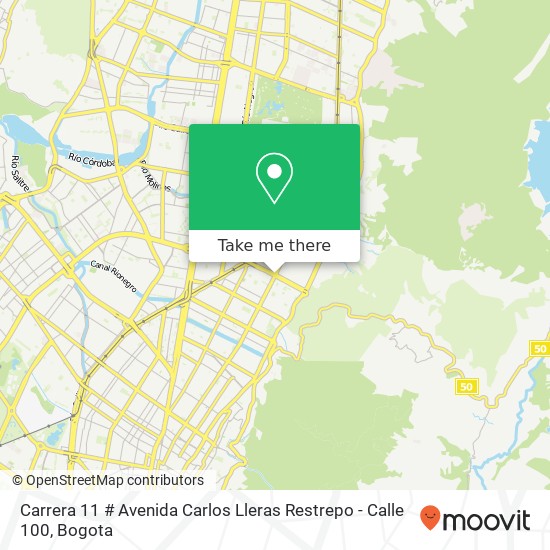 Carrera 11 # Avenida Carlos Lleras Restrepo - Calle 100 map