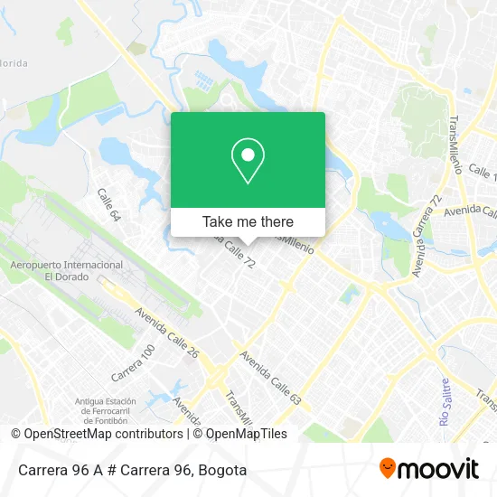 Mapa de Carrera 96 A # Carrera 96