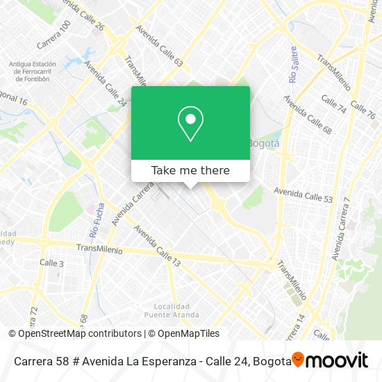 Carrera 58 # Avenida La Esperanza - Calle 24 map