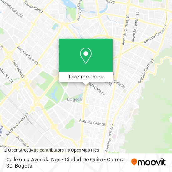 Calle 66 # Avenida Nqs - Ciudad De Quito - Carrera 30 map