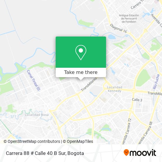 Mapa de Carrera 88 # Calle 40 B Sur