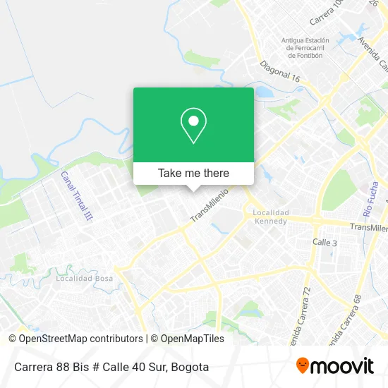 Mapa de Carrera 88 Bis # Calle 40 Sur