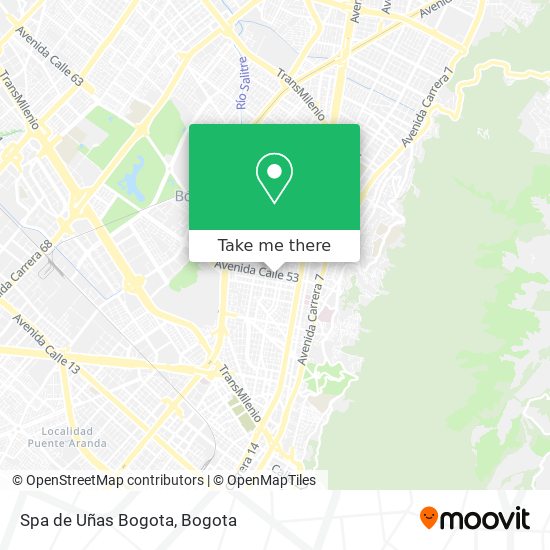 Mapa de Spa de Uñas Bogota