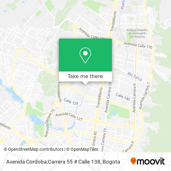 Avenida Cordoba;Carrera 55 # Calle 138 map