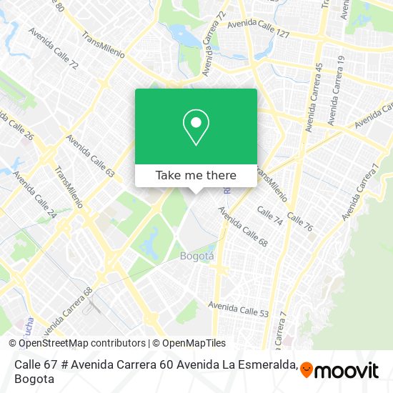 Mapa de Calle 67 # Avenida Carrera 60 Avenida La Esmeralda