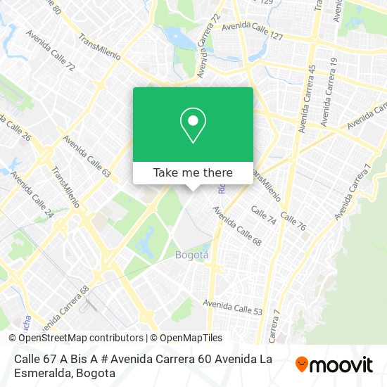 Mapa de Calle 67 A Bis A # Avenida Carrera 60 Avenida La Esmeralda