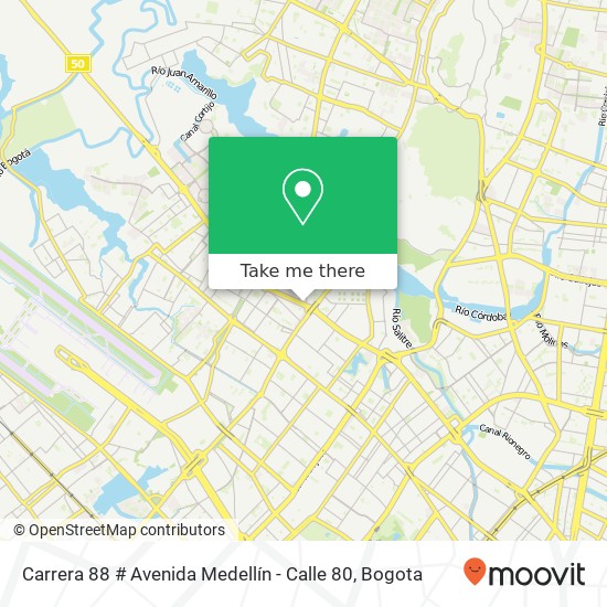 Carrera 88 # Avenida Medellín - Calle 80 map