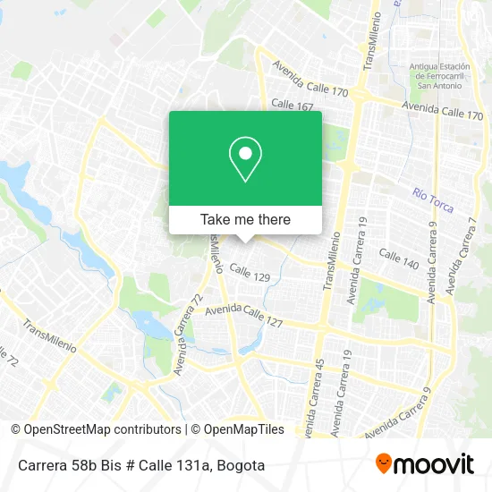 Carrera 58b Bis # Calle 131a map