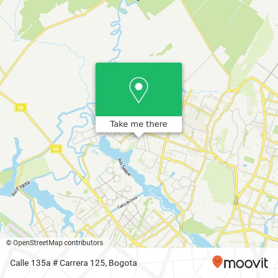 Calle 135a # Carrera 125 map