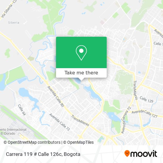 Mapa de Carrera 119 # Calle 126c