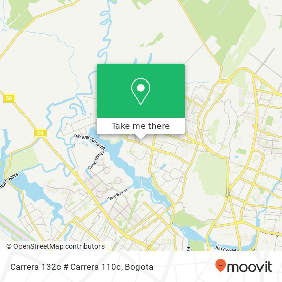 Mapa de Carrera 132c # Carrera 110c