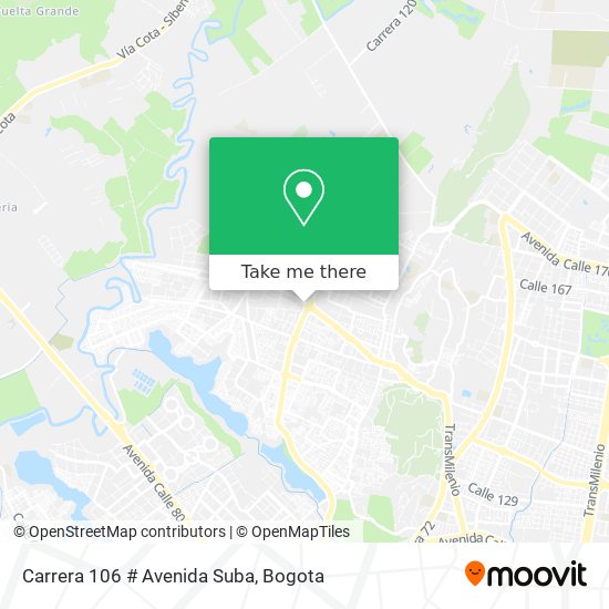 Mapa de Carrera 106 # Avenida Suba