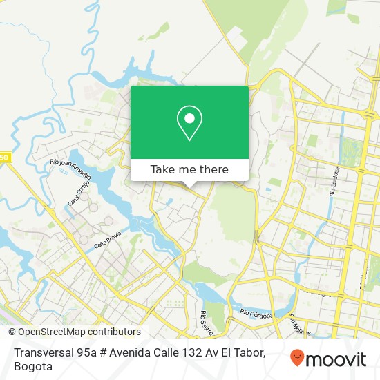 Mapa de Transversal 95a # Avenida Calle 132 Av El Tabor