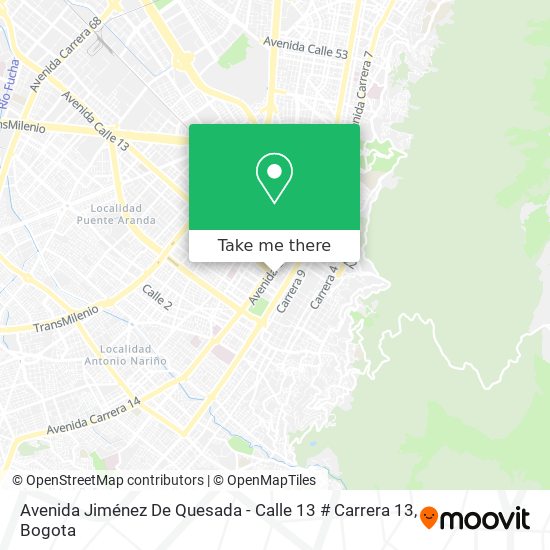 Mapa de Avenida Jiménez De Quesada - Calle 13 # Carrera 13