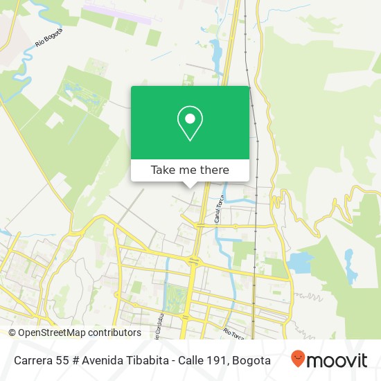 Mapa de Carrera 55 # Avenida Tibabita - Calle 191