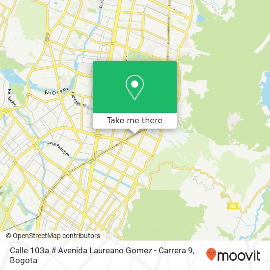 Mapa de Calle 103a # Avenida Laureano Gomez - Carrera 9