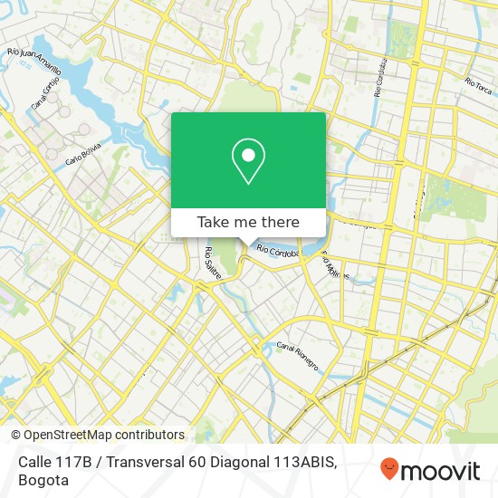 Calle 117B / Transversal 60 Diagonal 113ABIS map
