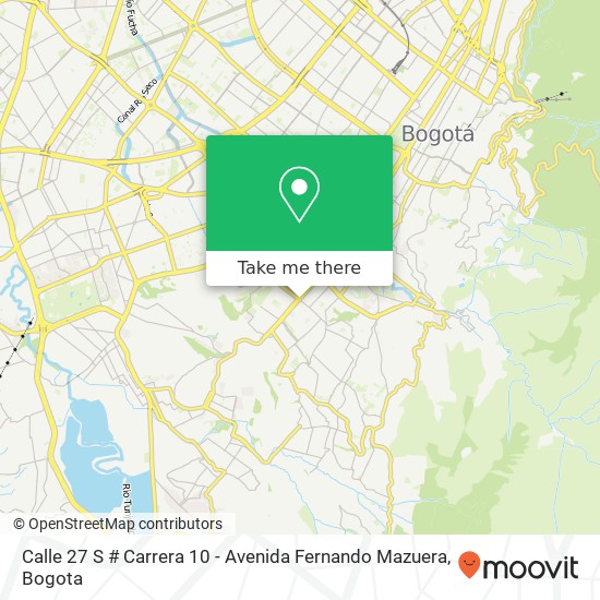 Calle 27 S # Carrera 10 - Avenida Fernando Mazuera map