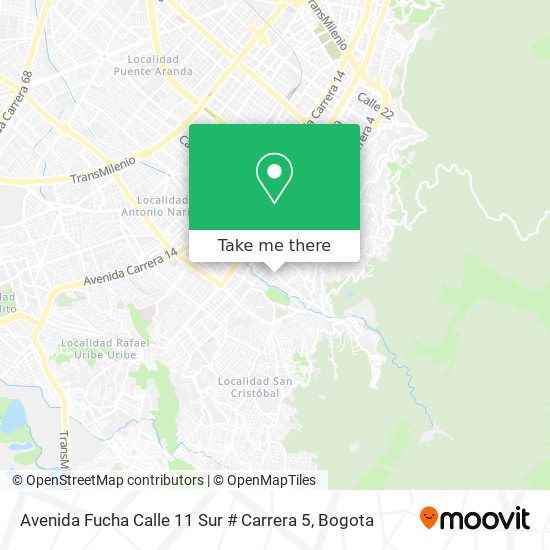 Mapa de Avenida Fucha Calle 11 Sur # Carrera 5