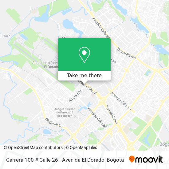 Mapa de Carrera 100 # Calle 26 - Avenida El Dorado