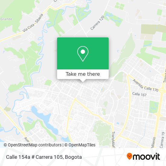 Calle 154a # Carrera 105 map