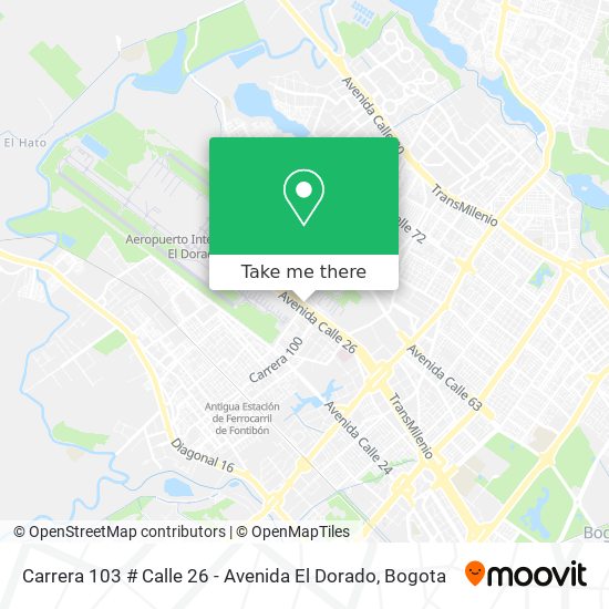 Mapa de Carrera 103 # Calle 26 - Avenida El Dorado