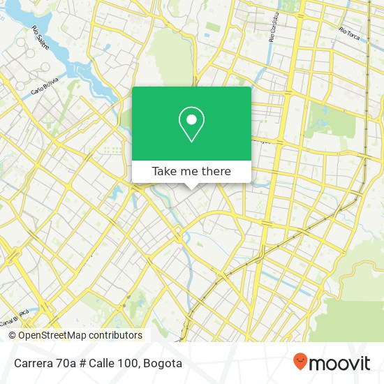 Mapa de Carrera 70a # Calle 100