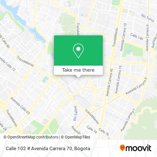Calle 102 # Avenida Carrera 70 map