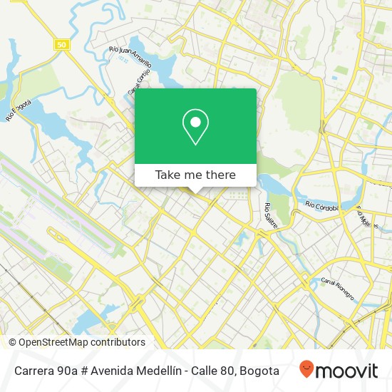 Mapa de Carrera 90a # Avenida Medellín - Calle 80
