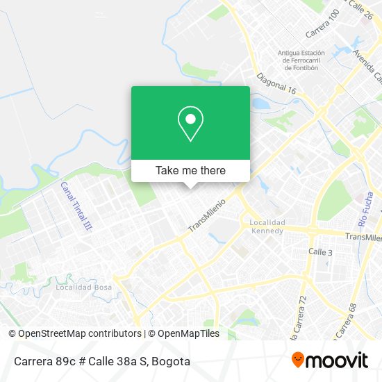 Carrera 89c # Calle 38a S map
