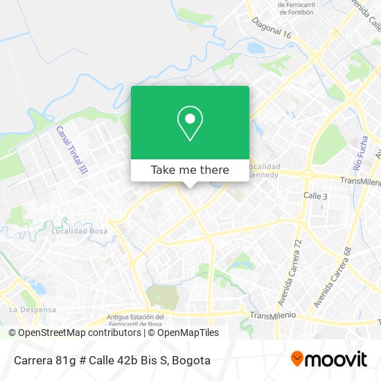 Mapa de Carrera 81g # Calle 42b Bis S
