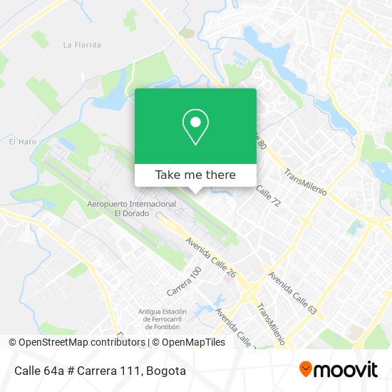 Calle 64a # Carrera 111 map