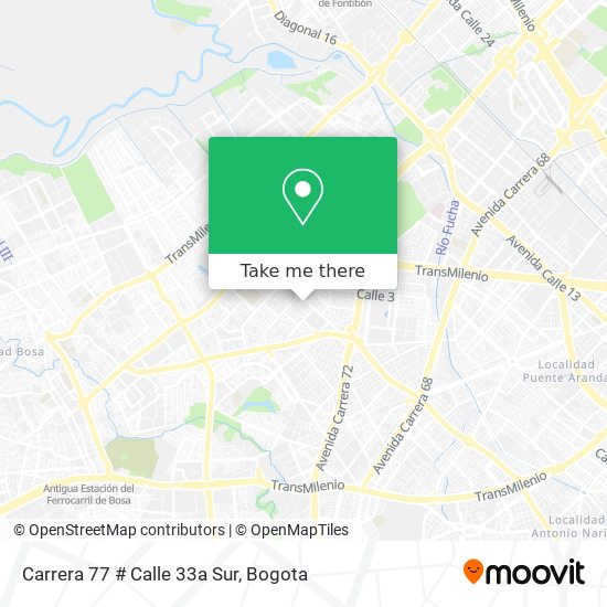 Carrera 77 # Calle 33a Sur map
