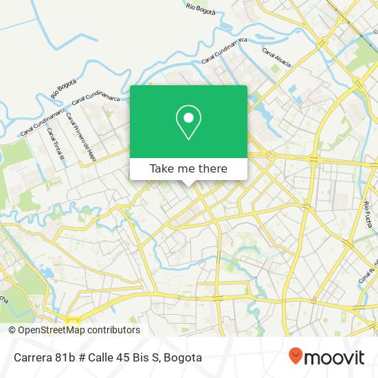 Mapa de Carrera 81b # Calle 45 Bis S