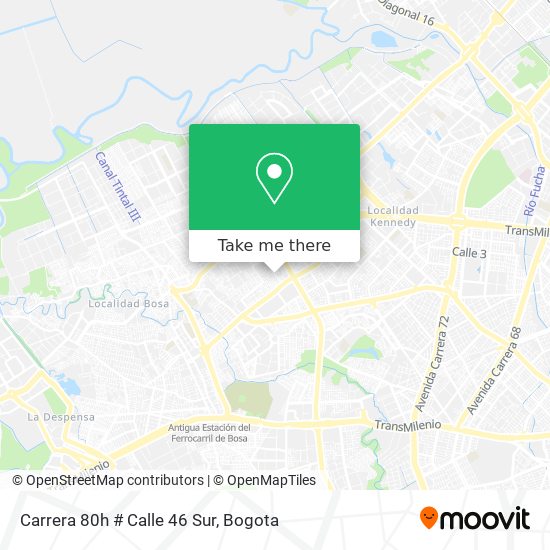 Mapa de Carrera 80h # Calle 46 Sur