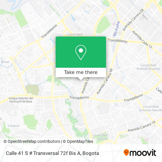 Mapa de Calle 41 S # Transversal 72f Bis A