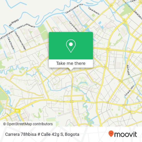 Mapa de Carrera 78hbisa # Calle 42g S