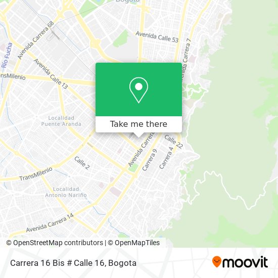 Carrera 16 Bis # Calle 16 map