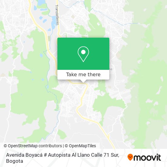 Mapa de Avenida Boyacá # Autopista Al Llano Calle 71 Sur