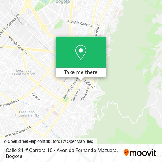 Calle 21 # Carrera 10 - Avenida Fernando Mazuera map