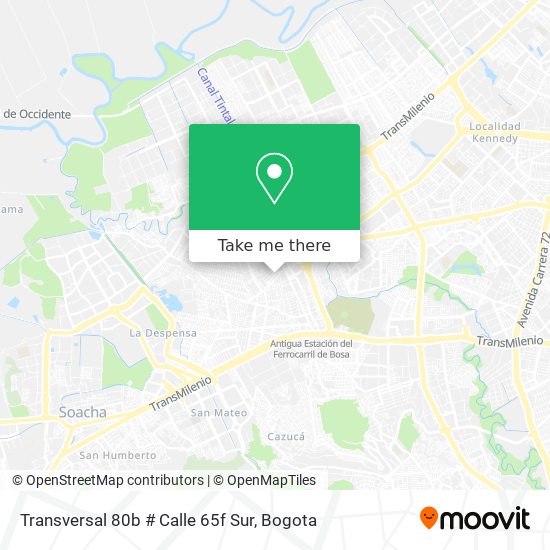 Transversal 80b # Calle 65f Sur map